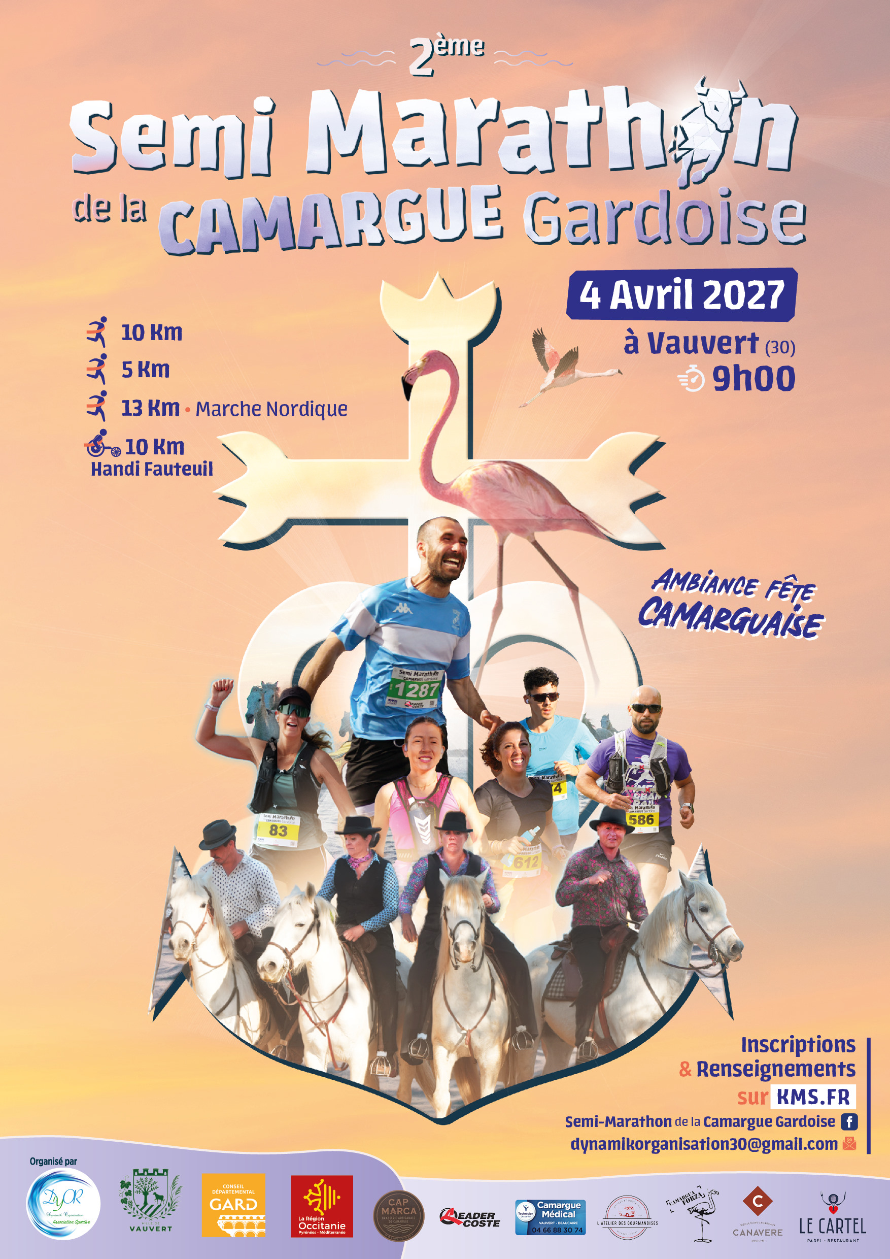 Semi-Marathon - 10Km - 5Km - Marche nordique de La Camargue Gardoise : image