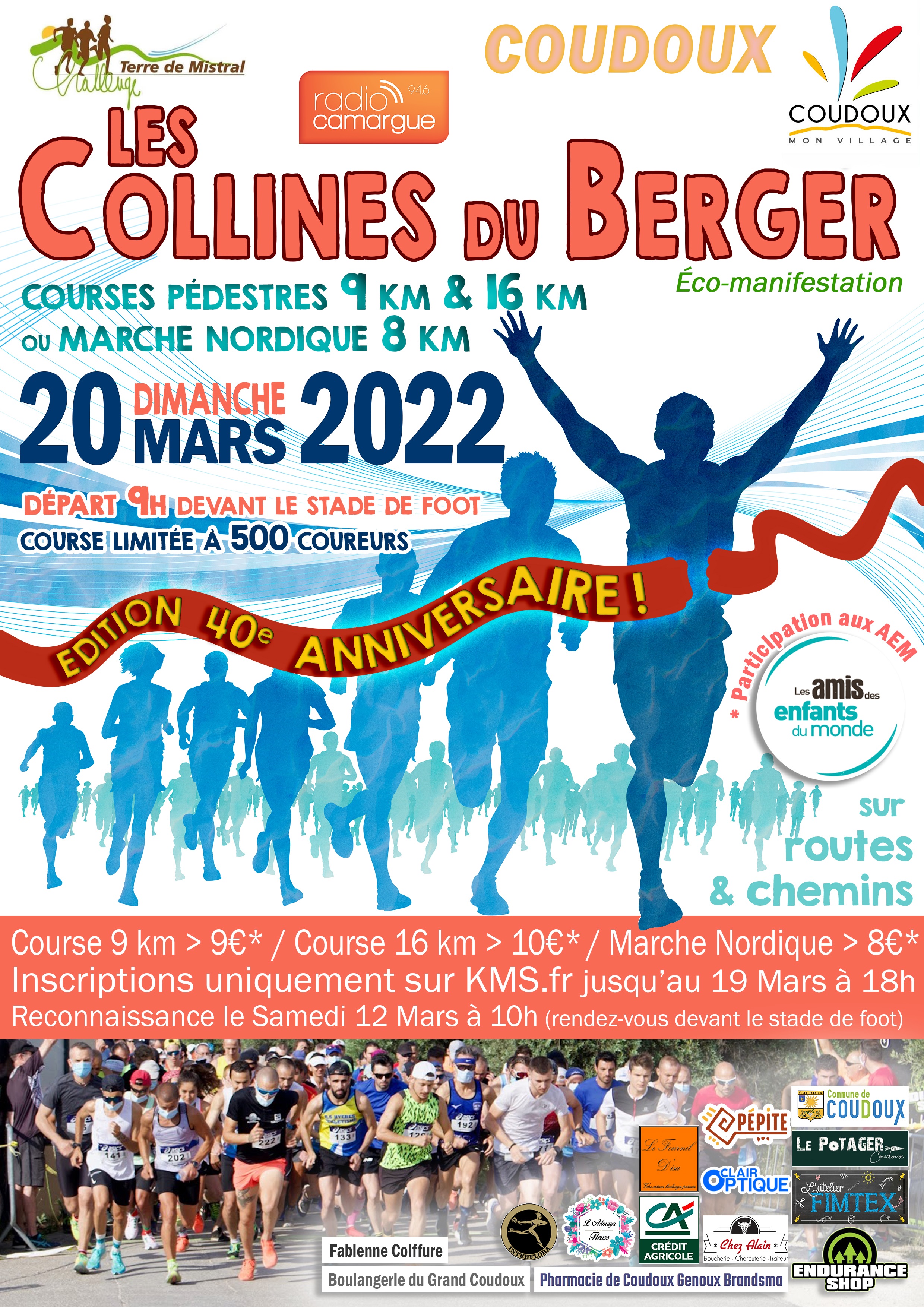 Courses 9KM et 16 KM - Marche Nordique 9KM - Les Collines du Berger 2022 - 40ème édition